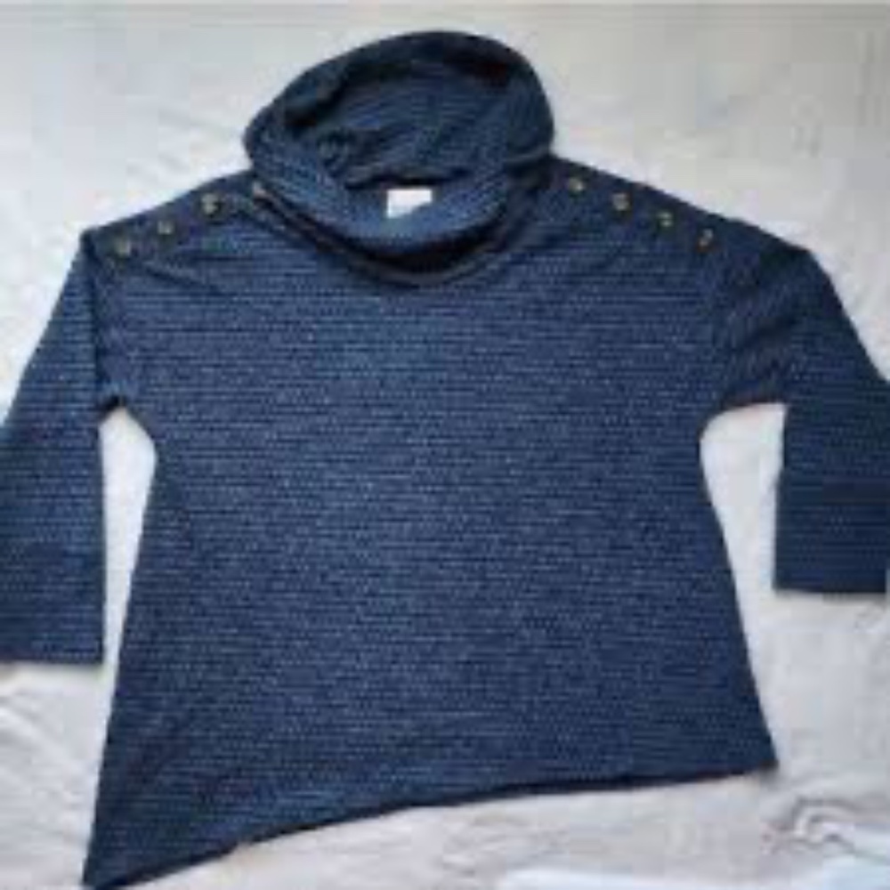NWT  New York Laundry Diagonal Hemline Honeycomb Pattern Sweater sz 2X Cowl Neck